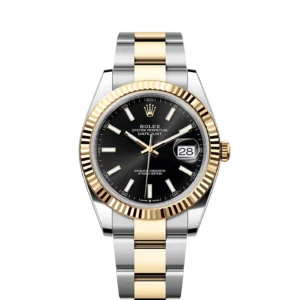 Rolex Datejust Rolesor Yellow Fluted / Black / Oyster / Jubilee