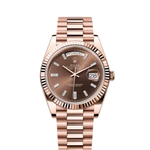 Rolex Day-Date 40 Everose / Chocolate - Baguette