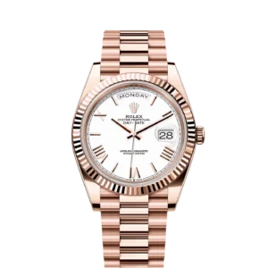 Rolex Day-Date 40 Everose / White - Roman