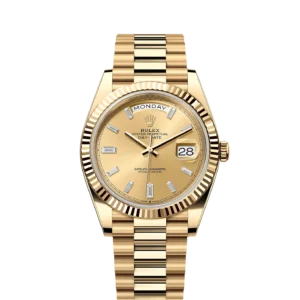 Rolex Day-Date 40 Yellow Gold / Champagne - Baguette