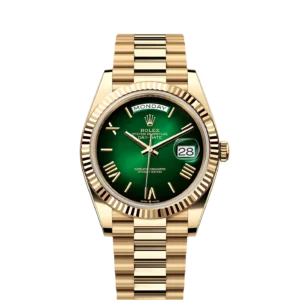 Rolex Day-Date 40 Yellow Gold - Fluted / Green - Ombré