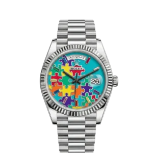 Rolex Day-Date 36 White Gold - Fluted / Emoji Puzzle