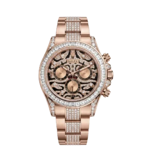 Rolex Cosmograph Daytona Everose Gold – Trapeze Diamond / Diamond Tiger Motif – Black / Oyster Diamond