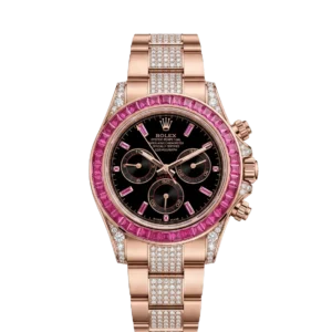 Rolex Cosmograph Daytona Everose Gold – Trapeze Ruby / Diamond Pave Case – Black / Oyster Diamond