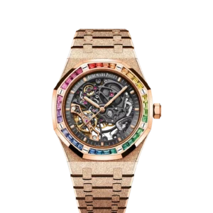 Audemars Piguet Royal Oak 41 Double Balance Wheel Openworked Frosted Pink Gold - Rainbow