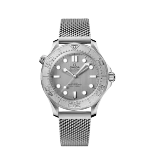 Omega Seamaster Diver 300M No-Date Master Co-Axial 42 Stainless Steel - Titanium / Grey  / Mesh