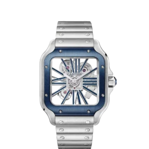 Cartier Santos de Cartier Large Skeleton Stainless Steel - Blue ADLC
