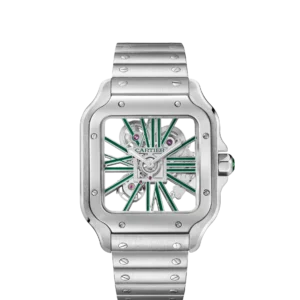 Cartier Santos de Cartier Large Skeleton Stainless Steel - Green
