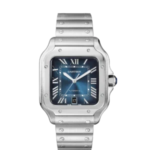 Cartier Santos de Cartier Large Stainless Steel / Blue